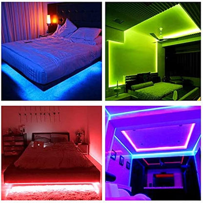 Led Lights Color Changing Led Strip Lights with Remote Controller 60 Ft, 2 Rolls of 30 Ft Led Lighting for Bedroom, Home Decoration