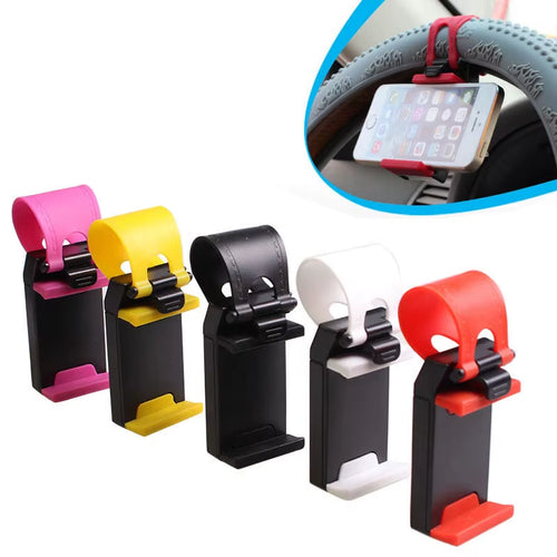 1 Pc Universal Car Steering Wheel Mobile Phone Holder Mount Buckle Socket Holder for Iphone Xiaomi Samsung GPS Stands