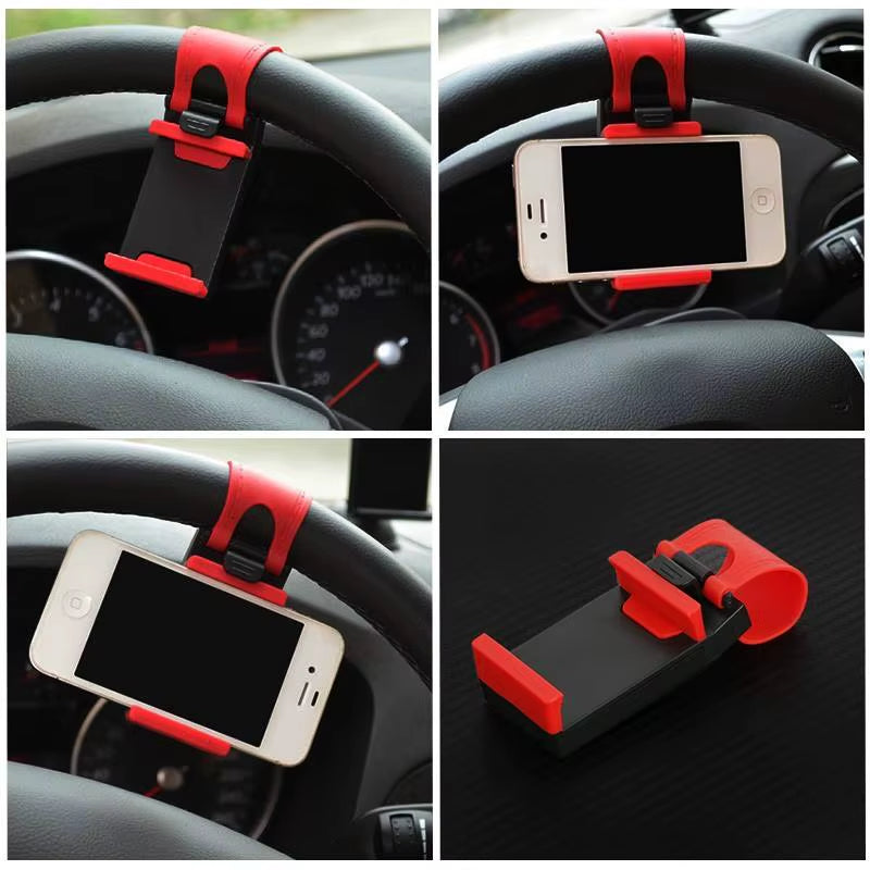 1 Pc Universal Car Steering Wheel Mobile Phone Holder Mount Buckle Socket Holder for Iphone Xiaomi Samsung GPS Stands