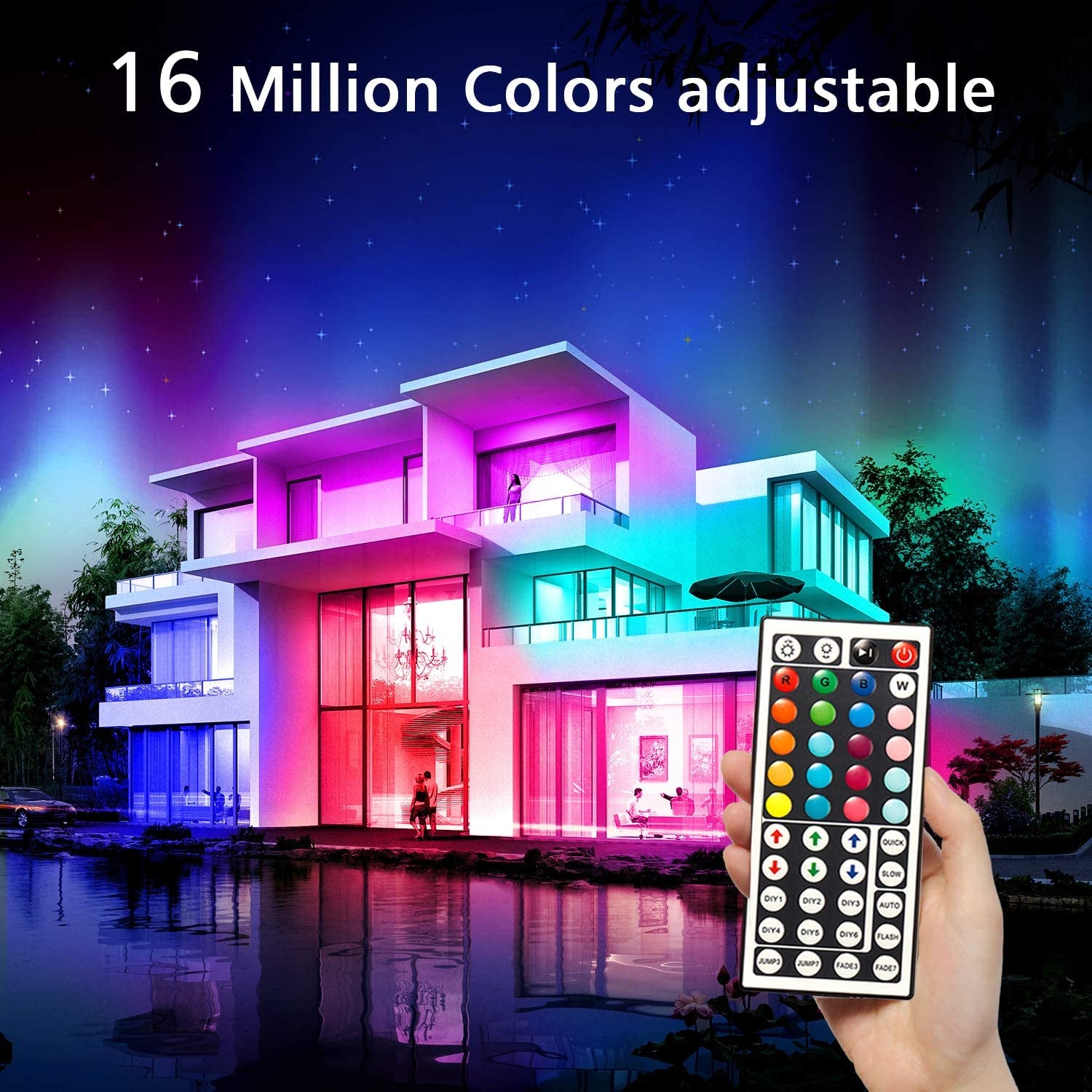 Led Lights Color Changing Led Strip Lights with Remote Controller 60 Ft, 2 Rolls of 30 Ft Led Lighting for Bedroom, Home Decoration